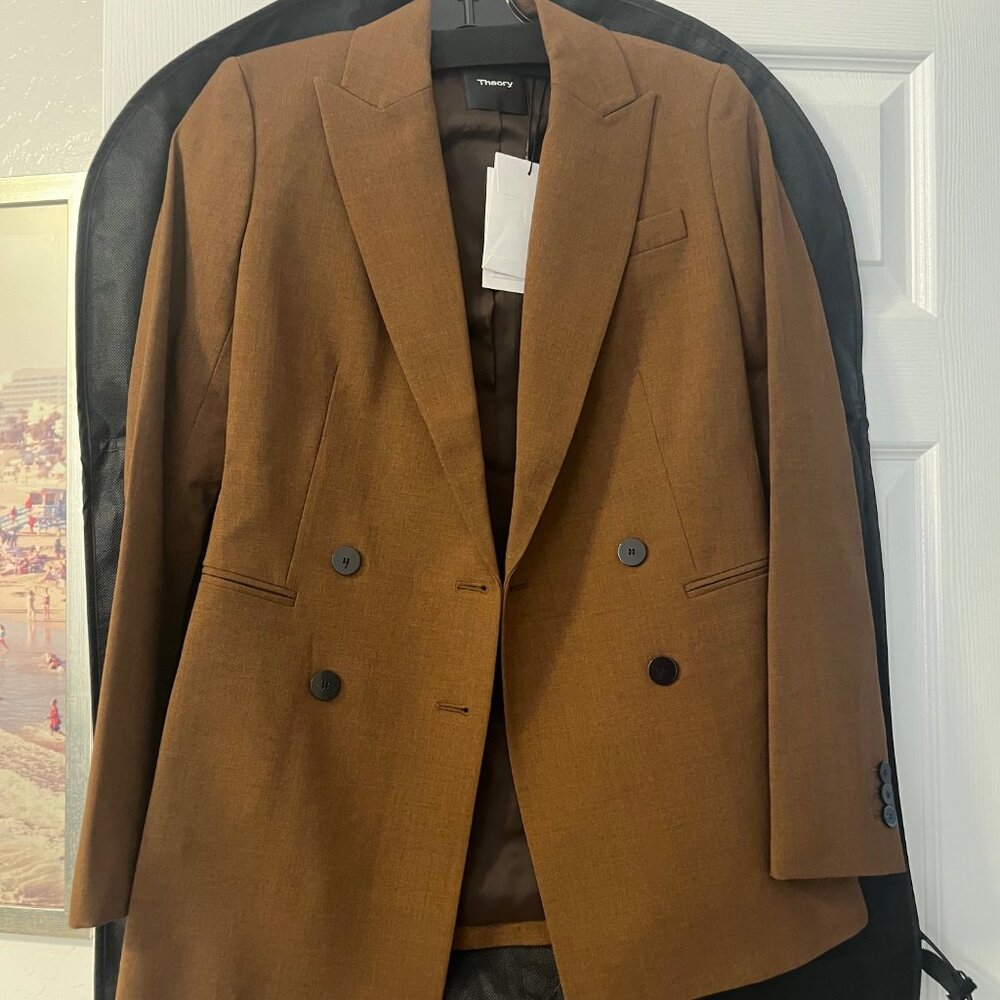 New Theory Power Jacket in Sevona Stretch Wool, S.000